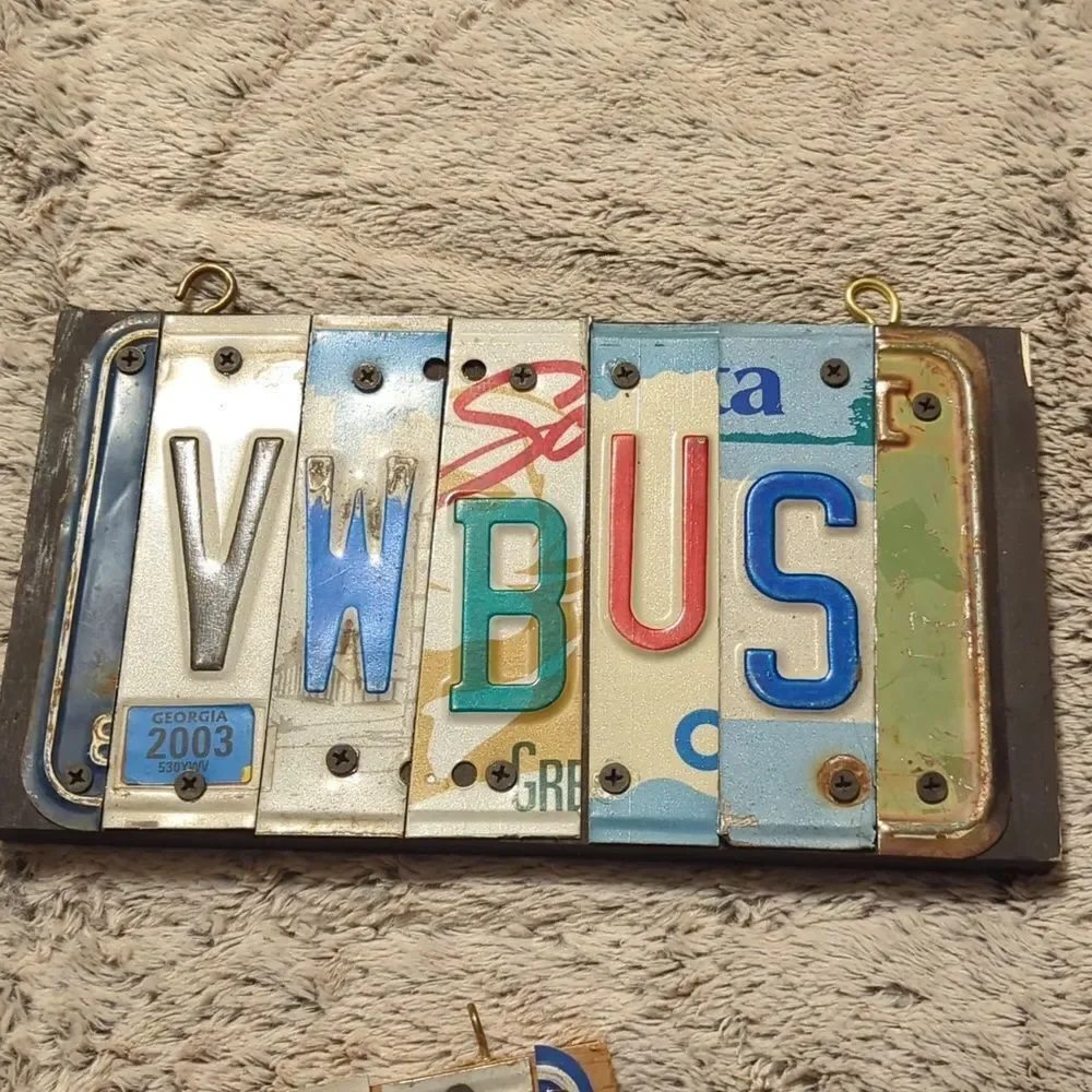 Handmade license plates shop, garage, man cave, she should, Auto Art VW Bus sign